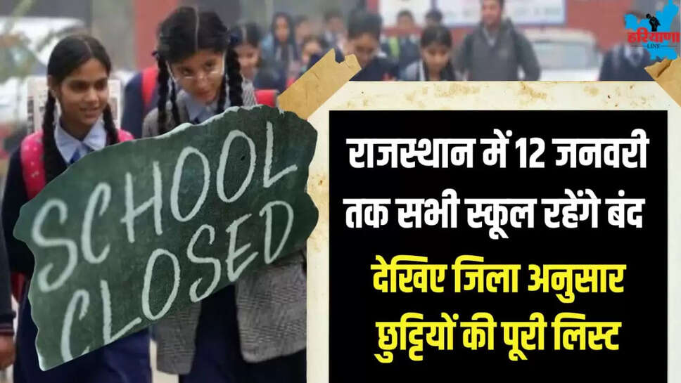 Schools closed until January 12 up to class 8 in Rajasthan