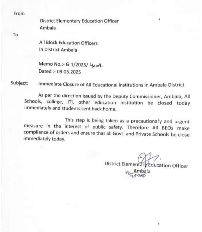 SCHOOL CLOSED AMBALA